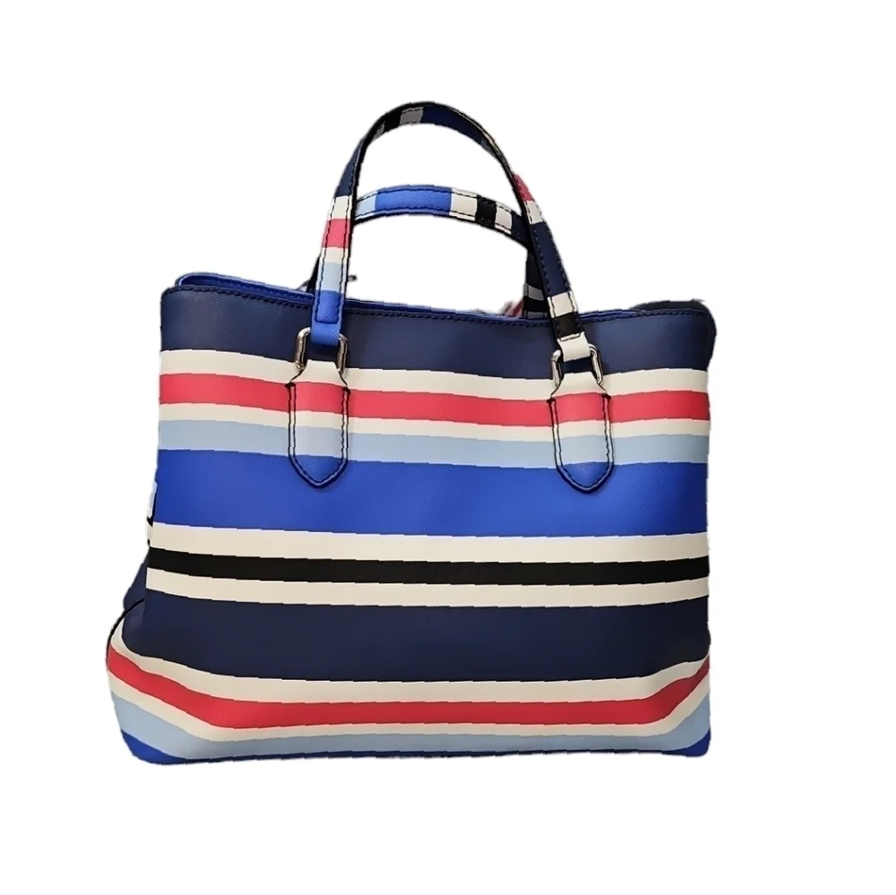 Kate Spade New York Evangelie Laurel Way Striped Satchel Crossbody Red White Blu